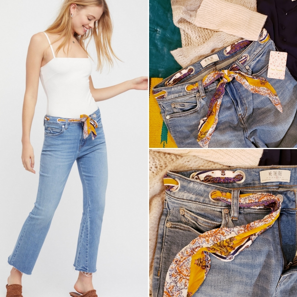 NWT Free People Belt Out Crop Jeans